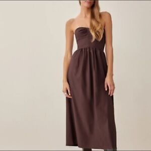 Brown strapless reformation dress size 8